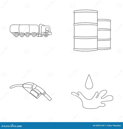 Fuel And Refueling Icon Set Fuel Industry Gasoline Petrol And Diesel