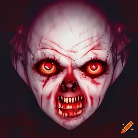 Image Of A Scary Face With Red Eyes