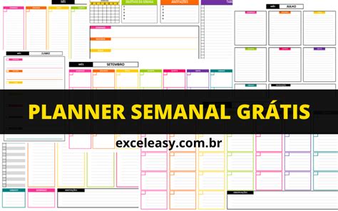 Planner Semanal Para Imprimir Modelos Gr Tis Excel Easy