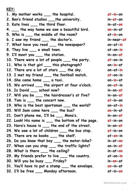 Use the sign of >, < or = in the box to make the statement true. Revision:Prepositions worksheet - Free ESL printable ...