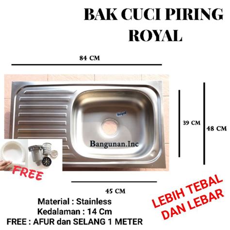 Jual Bak Wastafel Cuci Piring Royal 85 Cm X 50 Cm Stainless Tebal Indonesia Shopee Indonesia