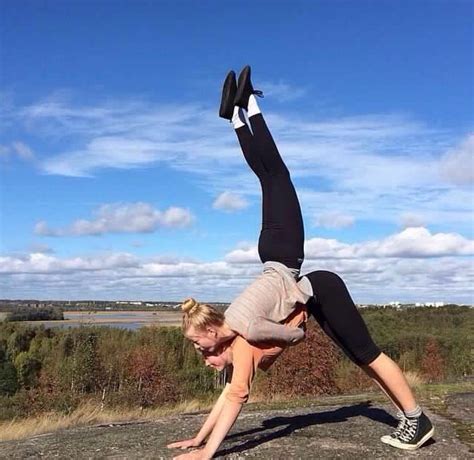 Two Person Stunt Gymnastics Poses Acro Yoga Poses Yoga Challenge Poses