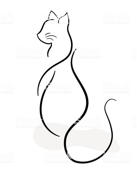 Minimalist Hand Drawing Of A Cat Cat Tattoo Designs Cat Drawing