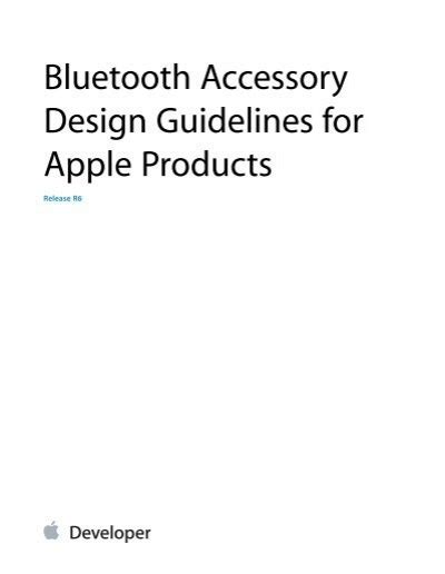 Bluetooth Accessory Design Guidelines For Apple Apple Developer