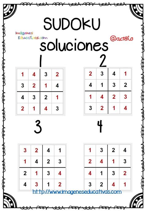 Los adultos también puede jugar estos juegos matemáticos para agilizar la mente con cálculos y cuentas numéricas. SUDOKU 4x4 (6) - Imagenes Educativas