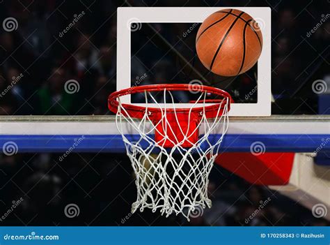 Basketball Shot To The Hoop In A Competitive Game Stock Image Image