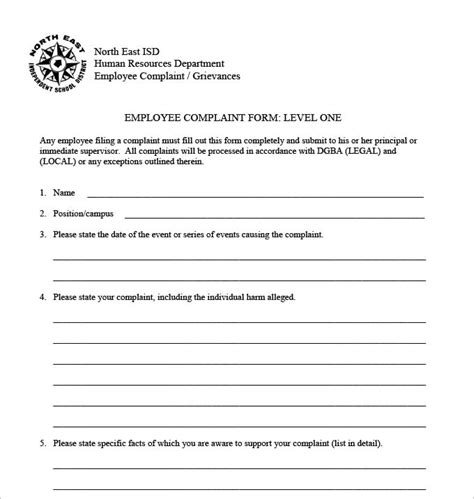 HR Complaint Forms Free Sample Example Format Download Free Premium Templates
