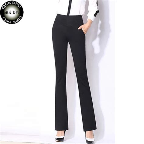 High Quality Womens Office Pants 2018 New Arrival Sexy Slim High Waisted Work Wide Leg Pants