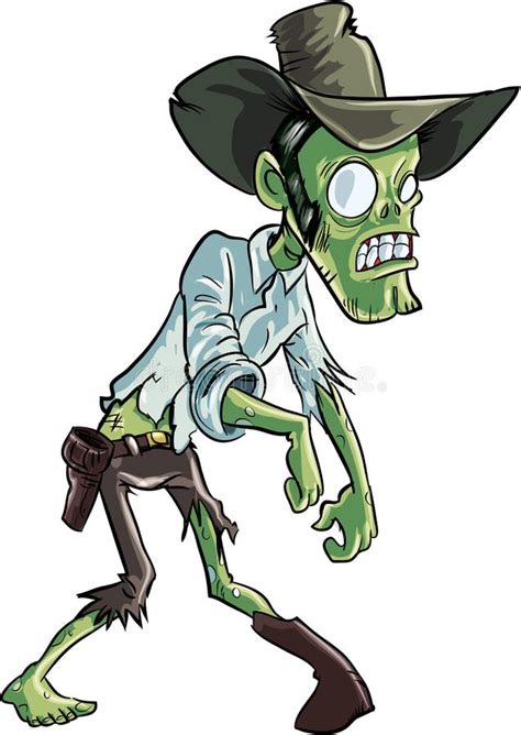 Cartoon zombie cowboy stock illustration. Illustration of face - 45830916