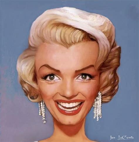 Caricature Portrait Marilyn Monroe Artist Jan Lecomte