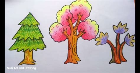 contoh gambar pohon  mewarnai gambar bagian tumbuhan