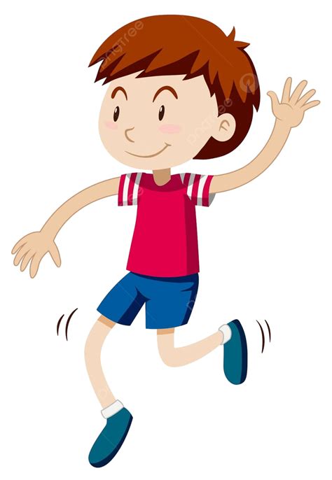 Happy Boy Dancing Alone Hopping Clipart Background Vector Hopping