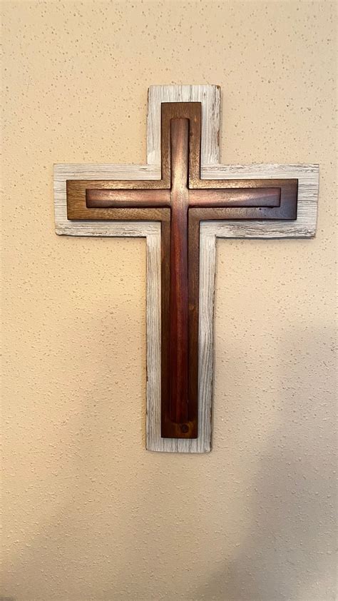 20x14 Wooden Cross Wall Hanging Etsy