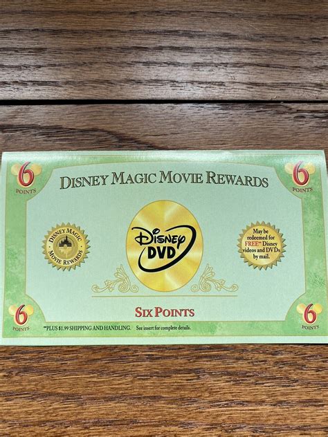 disney magic movie rewards certificate mega rare oop 2001 vintage disney dvd ebay