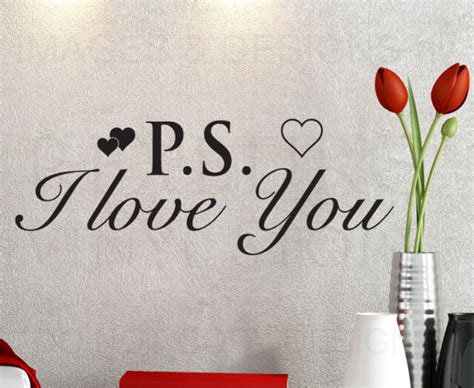 Wall Decal Sticker Quote Vinyl Art Decoration Large Graphic Ps I Love
