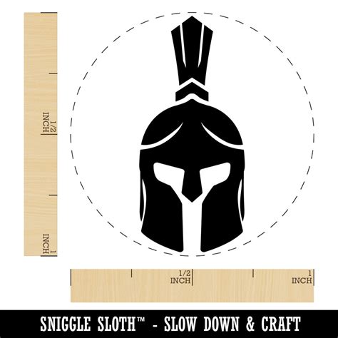Ancient Greek Roman Spartan Helmet Front Rubber Stamp For Stamping