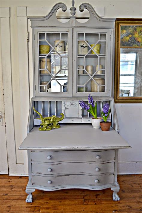Vintage danish midcentury teak secretary desk by gunnar nielsen tibergaard. Heir and Space gray painted secretary desk. | Furniture ...