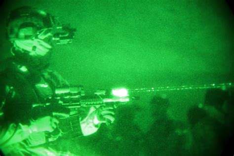 Night Ops As Seen Through A Night Vision Device An Afghan Commando