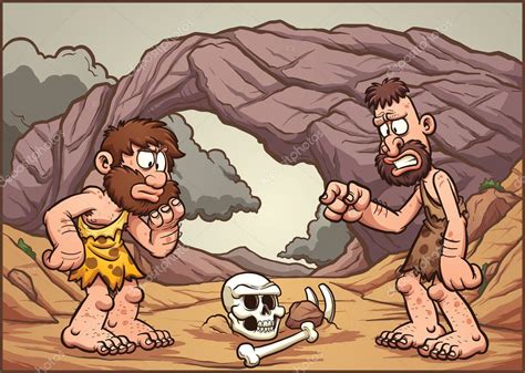 Cartoon Caveman Sitting With Cave Background Stock Ve Vrogue Co