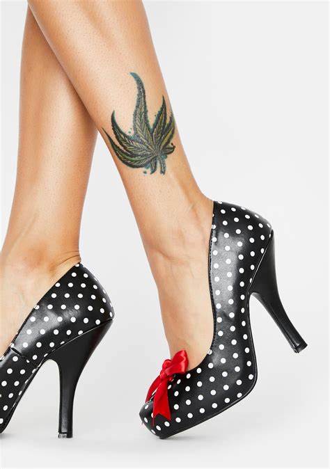 pin up couture polka dot cutie heels dolls kill