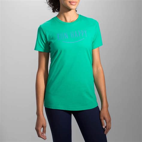 Brooks Run Happy Smile Tee Shirt 2017 Pantone Color Workout Clothes