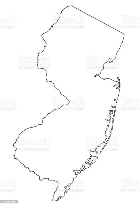 High Detailed Illustration Map New Jersey Stock Illustration Download