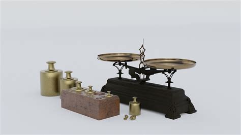 Artstation Rigged Vintage Balance Scale With Weights Resources