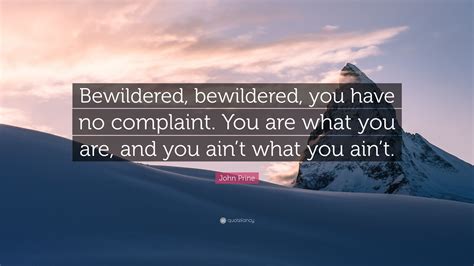 John Prine Quote Bewildered Bewildered You Have No Complaint You