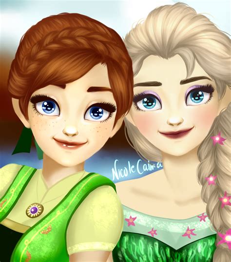 Anna And Elsa Frozen Fan Art Fanpop