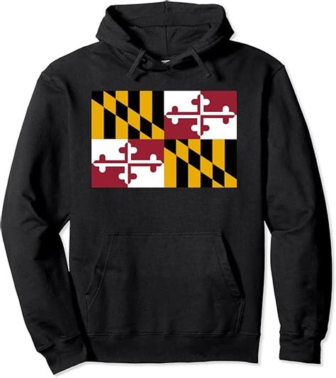 Maryland Flag Pullover Hoodie Clothing