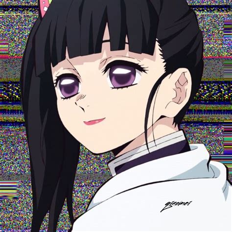 An Anime Character With Long Black Hair And Purple Eyes