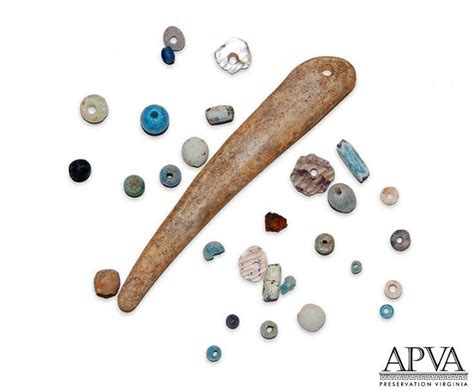 American Indian Bone Tools Jamestown Trade Beads And Bone Tool