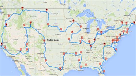 Road trips are a great way that malaysians can tour our beloved nation. This Map Shows the Ultimate U.S. Road Trip | Mental Floss