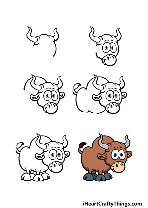Cartoon Bull Drawing How To Draw A Cartoon Bull Step By Step 2023