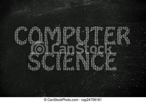 Stock Image Of Computer Science Writing With Binary Code Pattern The