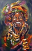 Laughing Woman Art Black Woman Portrait African Wall Art Oil | Etsy