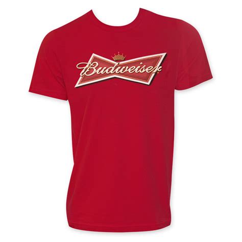 Budweiser Classic Bow Tie Logo Mens Red T Shirt