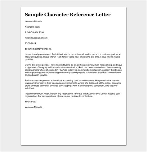 Free Character Reference Letter For Court Template And Examples My XXX Hot Girl