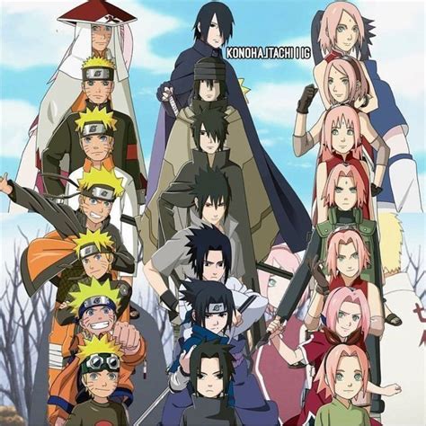 The Evolution Of Team 7 Naruto Shippuden Sasuke Naruto Desenho