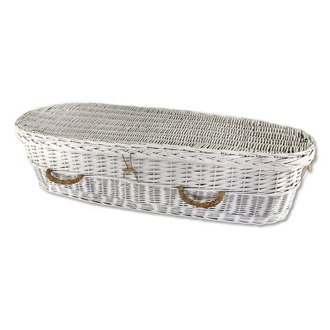 Biodegradable Child Casket For Burial Or Cremation In White Willow