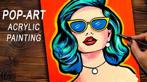 Acrylic Painting For Beginners Woman With Sunglasses Pop Art🎨 Youtube