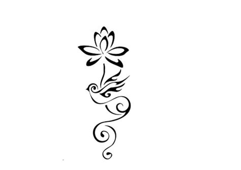 Lotus Flower With Bird Stem Tattoo Tattoos With Meaning