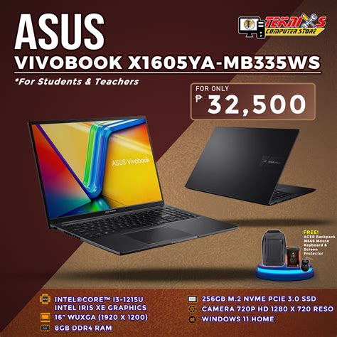 Asus Vivobook X1605 X1605za Mb335ws Intel Core I3 1215u Teknixs