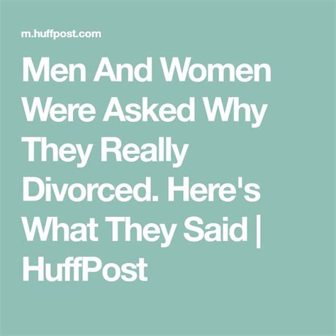 Men And Women Were Asked Why They Really Divorced Heres What They