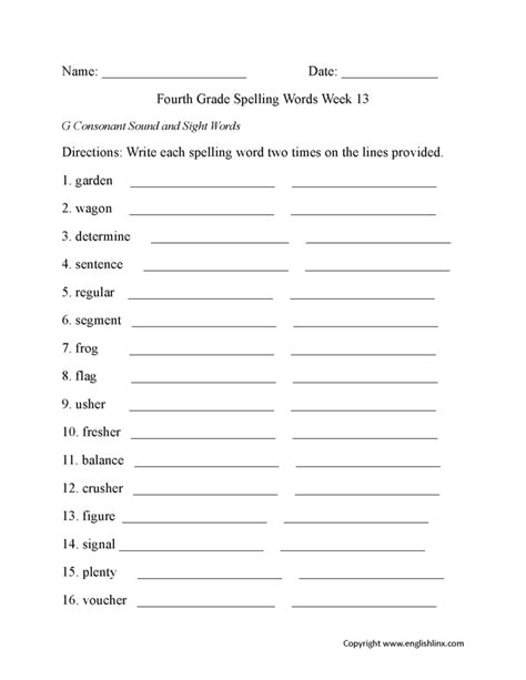 Free First Grade Spelling Worksheets — Db