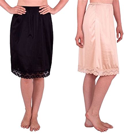 Womens Classic Vintage Half Slip With Lace Details 18 And 23 Inc Pack Of 2