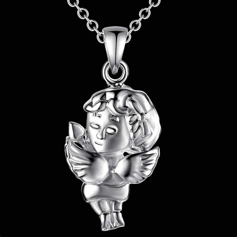 925 Sterling Silver Fashion Jewelry Pendant Angel With Necklace Ebay