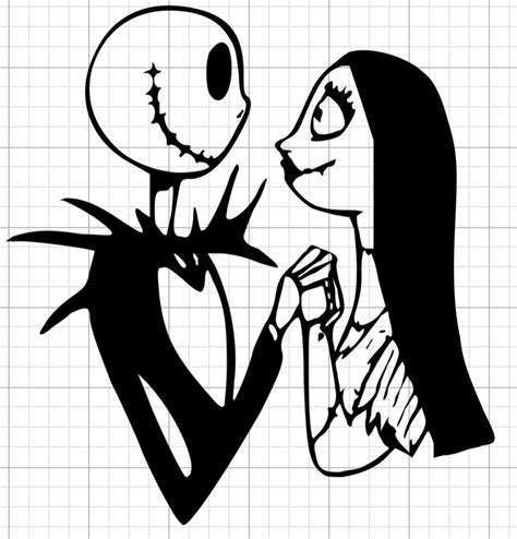 Nightmare Before Christmas Jack And Sally Vinyl Decal Etsy