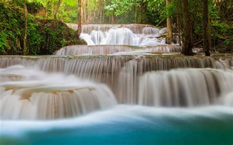 Download Wallpapers Tropical Forest Waterfall River Rapids Jungle