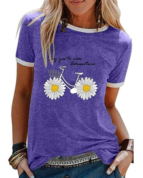 Women S Floral Daisy T Shirt Daily Tops P216293 In 2021 T Shirts For